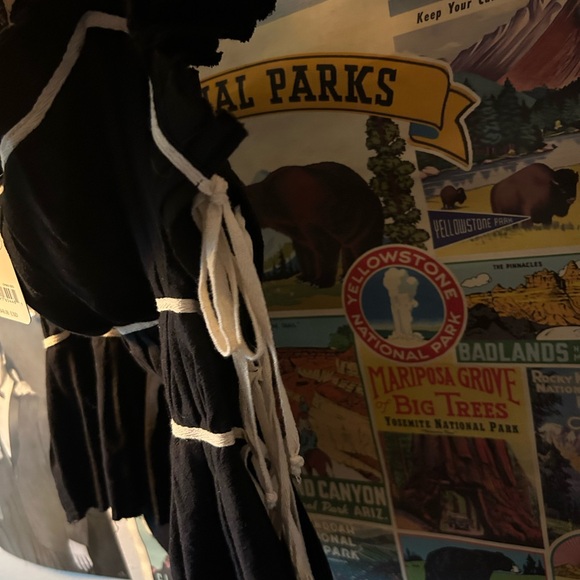 NWT Free People black blouse with ties - Picture 2 of 3